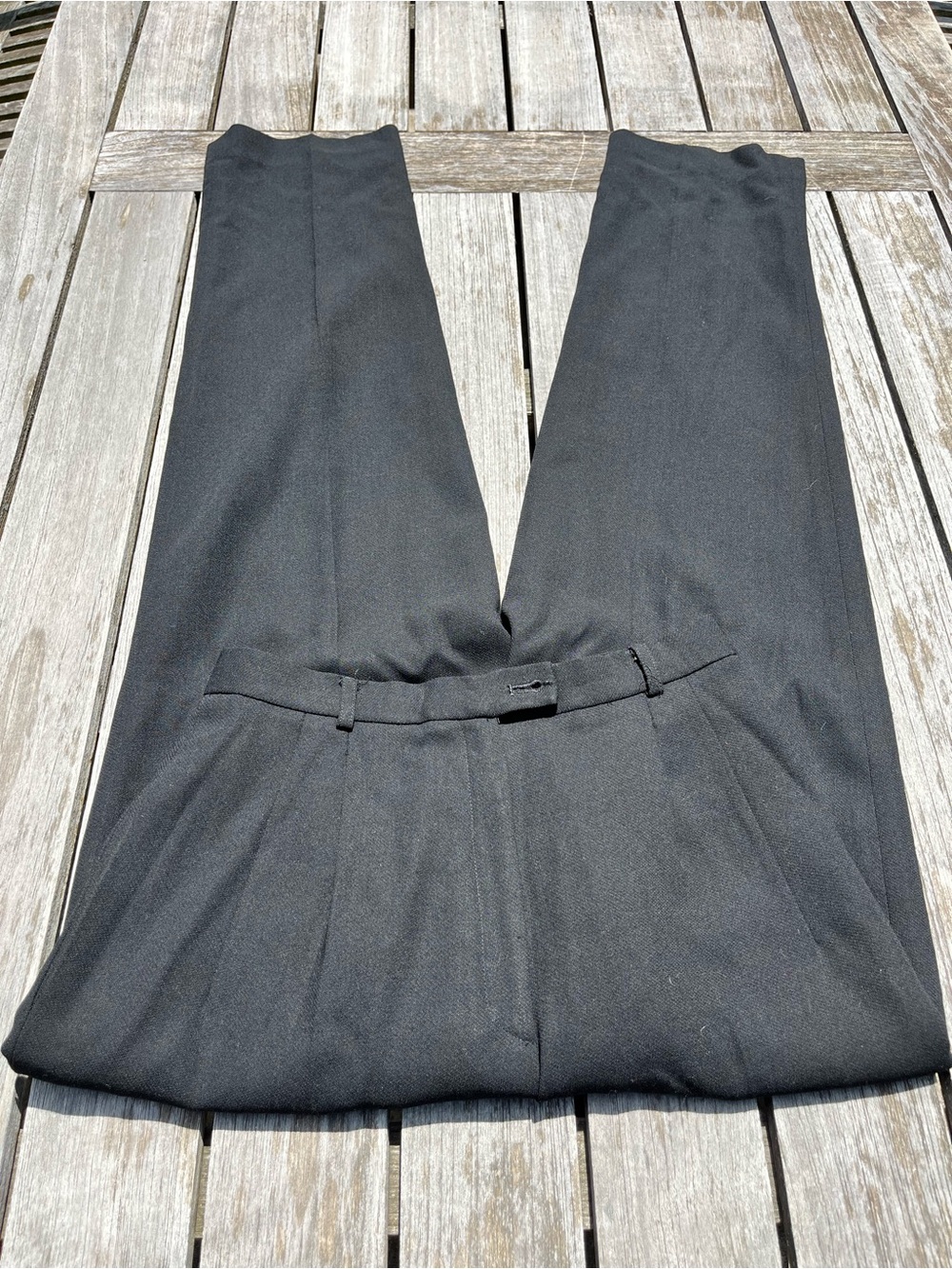 TALBOTS SOLID BLACK SIZE 4 DRESS PANTS ( WOOL & POLYESTER)